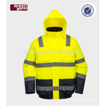 hi vis manufacturers winter reflective safety jackets with detachable sleeves